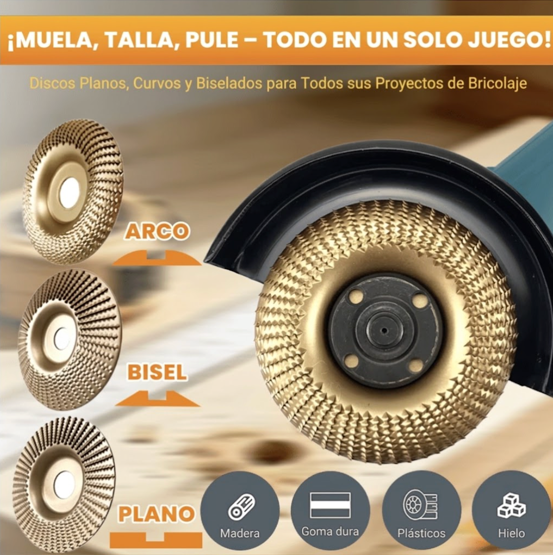 Juego de discos de tallado para madera de alto rendimiento(set de 3 piezas)