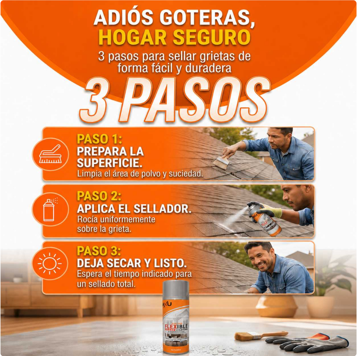 Spray Sellador SealFix | impermeabilizante contra filtraciones y grietas | sin maestros ni obras costosas!