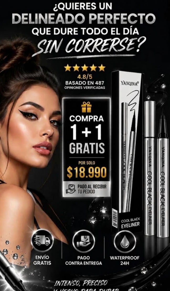 Delineado profesional en segundos🔥 Waterproof, Preciso y de Larga Duración