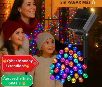 JUEGO DE LUCES CON PANEL SOLAR - 20 MTS👉🎄🤶NO LO DEJES PARA ULTIMA HORA