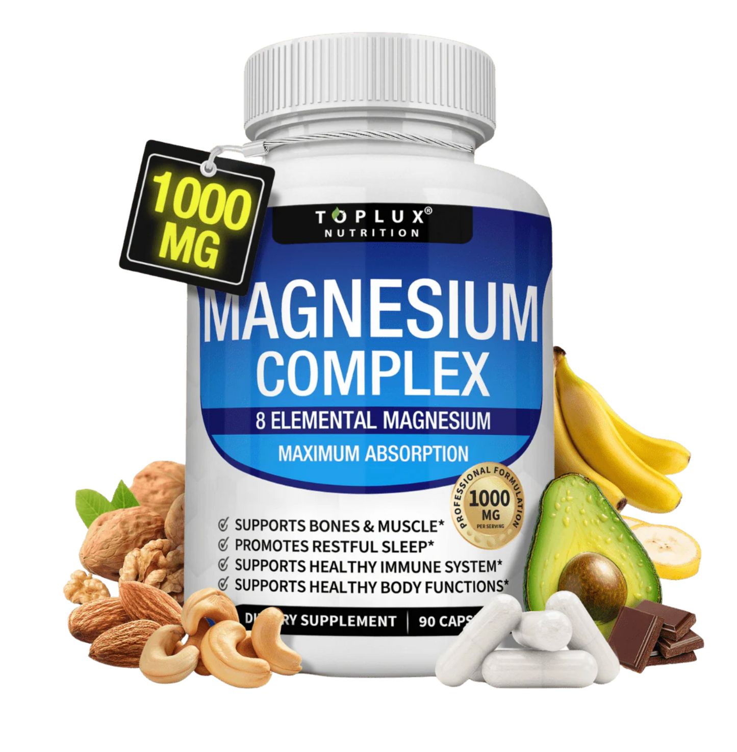 MAGNESIO COMPLEX - Suplemento 8 en 1 | 90 Cápsulas OFERTA 2X1 ✅