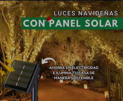 OFERTA 2X1 !!! JUEGO DE LUCES CON PANEL SOLAR - 20 MTS👉🎄🤶NO LO DEJES PARA ULTIMA HORA