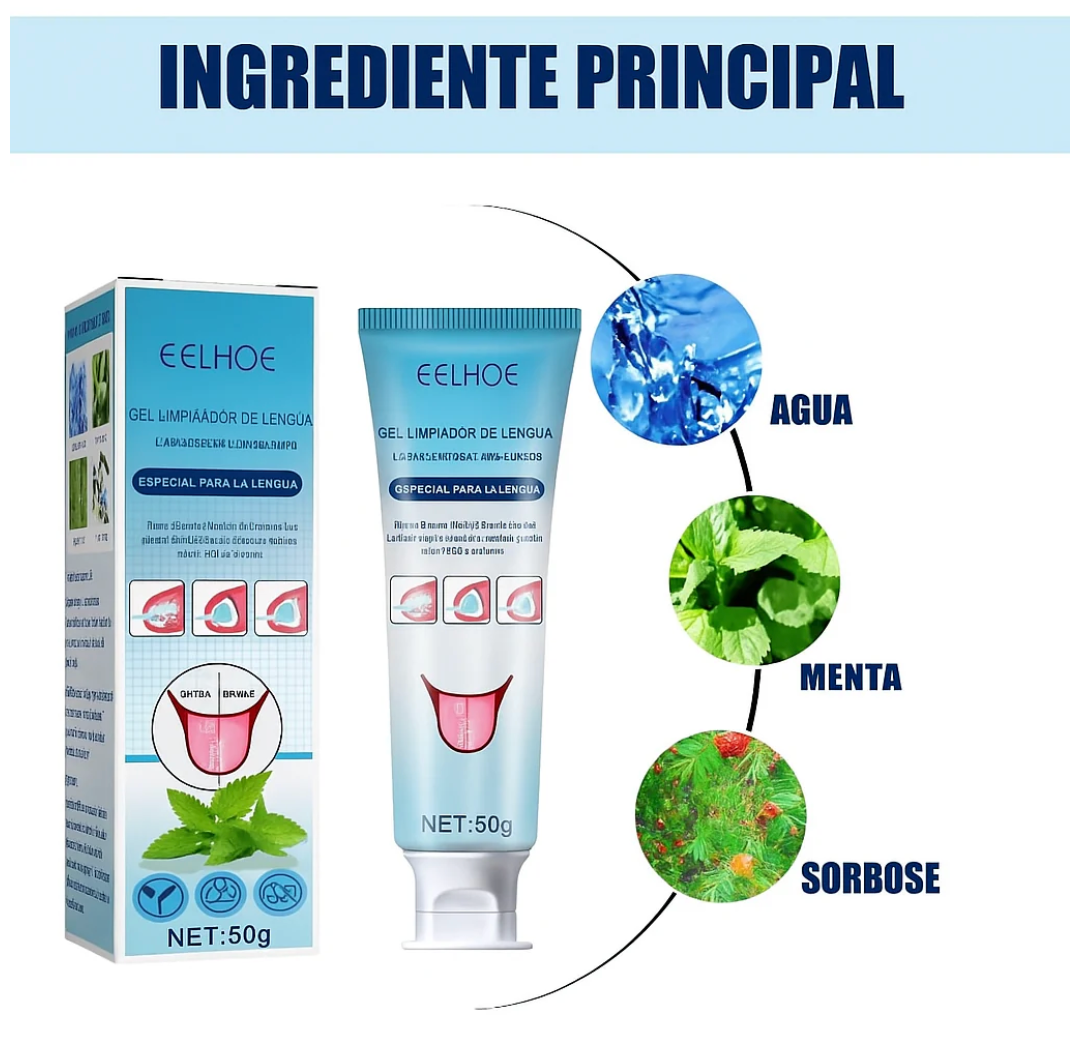 Nuevo Gel Limpiador de Lengua + Cepillo Profesional OFERTA 2X1  🔥