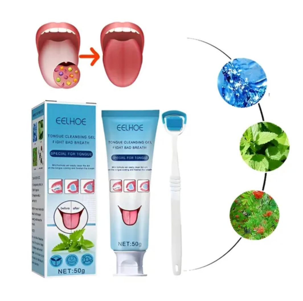 Nuevo Gel Limpiador de Lengua + Cepillo Profesional OFERTA 2X1  🔥