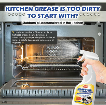 ✨Limpiador multiusos Gihen - Limpiador multiusos eficaz, incluye botella con pulverizador y paño para limpiar la cocina, el horno, la estufa, la campana extractora y el fregadero✨