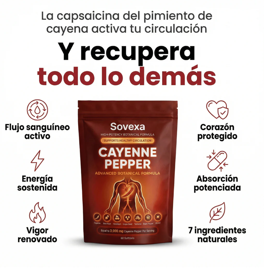 Sovexa Capsaicina Activa® en Softgels - Reactiva tu Circulación Natural OFERTA 2X1✅