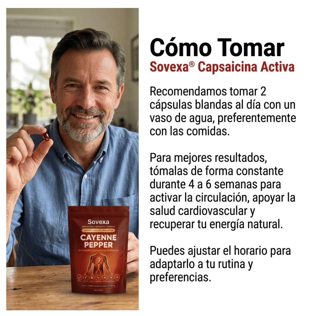 Sovexa Capsaicina Activa® en Softgels - Reactiva tu Circulación Natural OFERTA 2X1✅