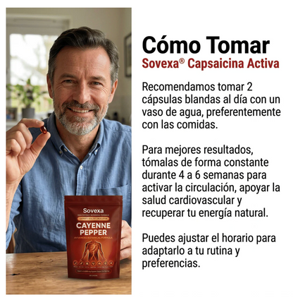 Sovexa Capsaicina Activa® en Softgels - Reactiva tu Circulación Natural OFERTA 2X1✅
