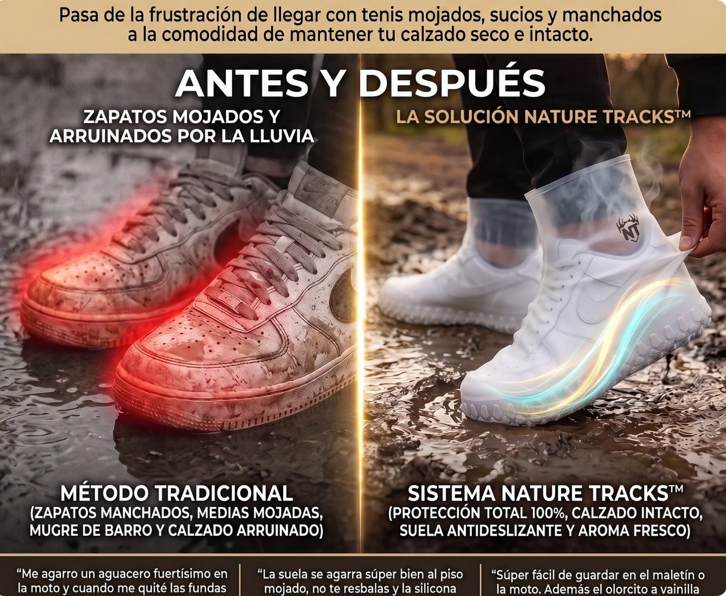 Nature Tracks™ Fundas Cubre-Calzado Impermeables de Silicona