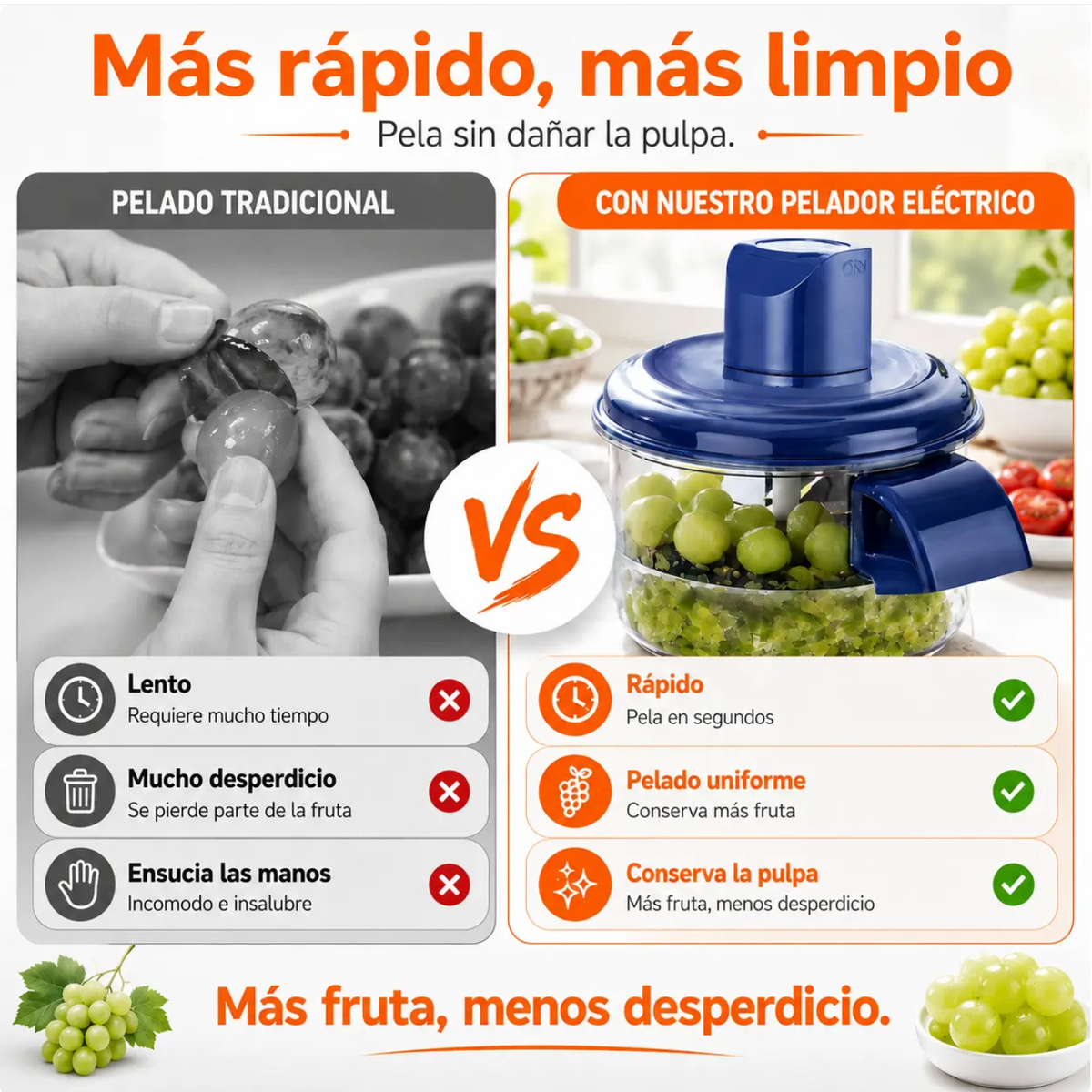 Pelador Eléctrico de Frutas y Verduras | Pela en Segundos Sin Esfuerzo