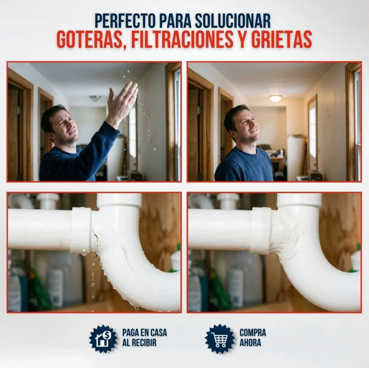 Spray Sellador SealFix | impermeabilizante contra filtraciones y grietas | sin maestros ni obras costosas!