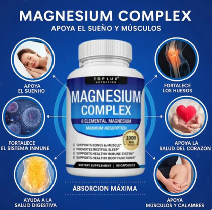 MAGNESIO COMPLEX - Suplemento 8 en 1 | 90 Cápsulas OFERTA 2X1 ✅