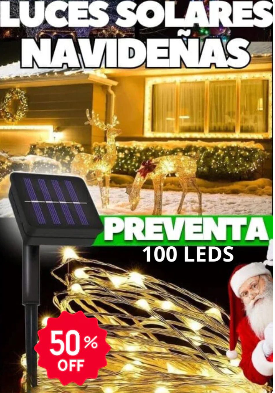 OFERTA 2X1 !!! JUEGO DE LUCES CON PANEL SOLAR - 20 MTS👉🎄🤶NO LO DEJES PARA ULTIMA HORA