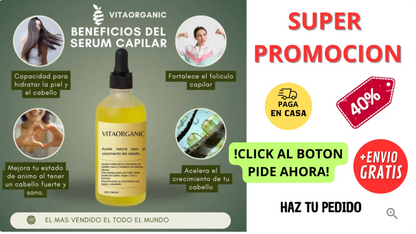 VITAORGANIC SERUM CAPILAR OFERTA 2X1 🔥 ✅