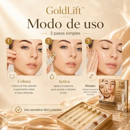 GoldLift™ – Hilos Faciales de Colágeno 24K ✨