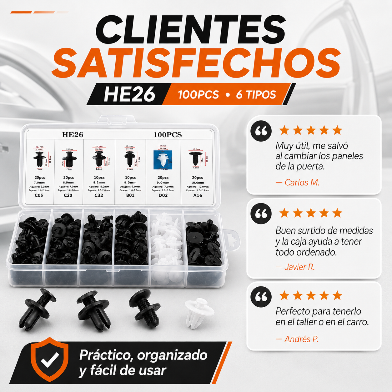 ClipFix Auto™ – 100 Clips de Fijación