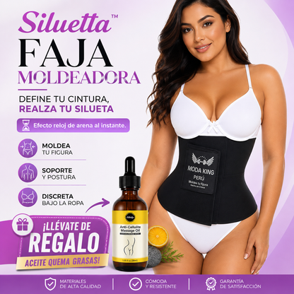 Siluetta™ | Faja Moldeadora Efecto Reloj de Arena🎁 ACEITE QUEMA GRASA DE REGALO 🎁