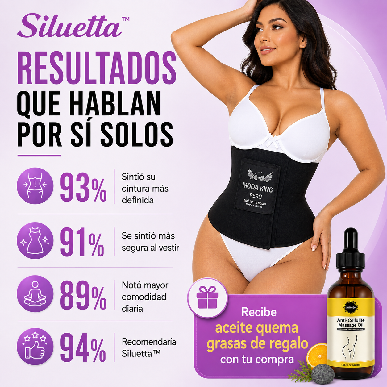 Siluetta™ | Faja Moldeadora Efecto Reloj de Arena🎁 ACEITE QUEMA GRASA DE REGALO 🎁