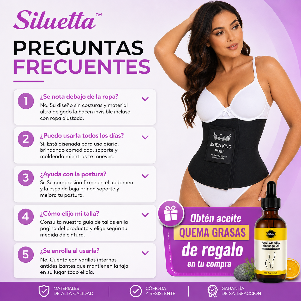 Siluetta™ | Faja Moldeadora Efecto Reloj de Arena🎁 ACEITE QUEMA GRASA DE REGALO 🎁