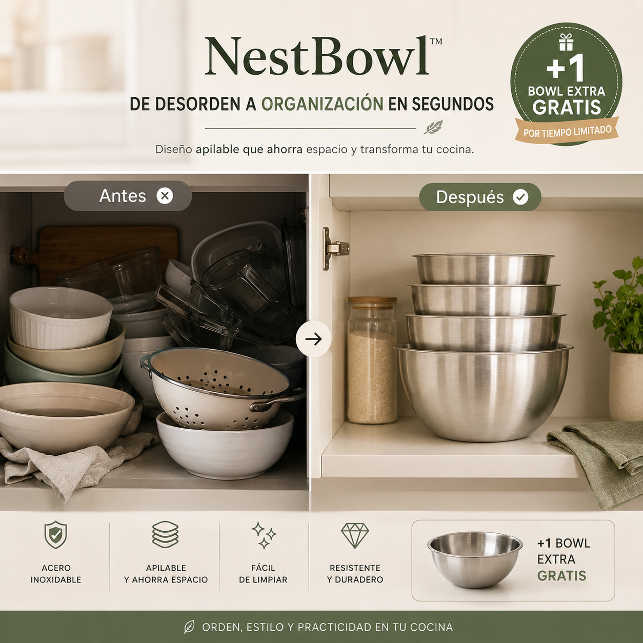 NestBowl™ - Set de Cocina 5 en 1