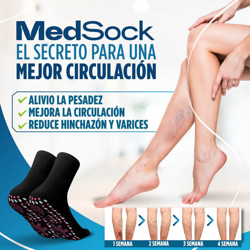 MedSocks® - Medias de compresión de turmalina iónica con control de neuropatia - fascitis plantar - vena varice