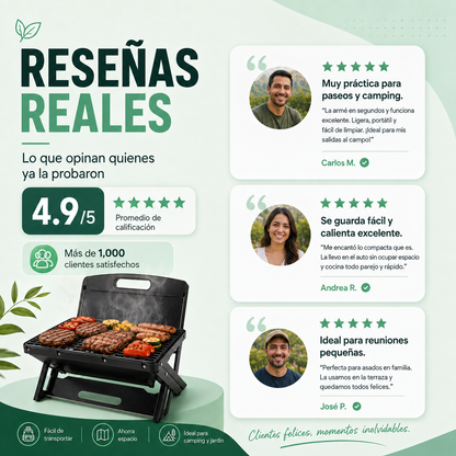 FlamePack™ – Parrilla Portátil Plegable.